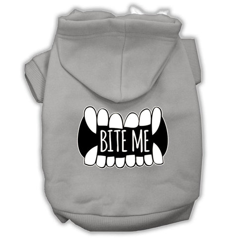 Bite Me Screenprint Dog Hoodie Grey L (14)