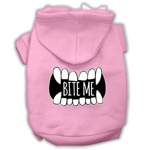 Bite Me Screenprint Dog Hoodie Light Pink L (14)