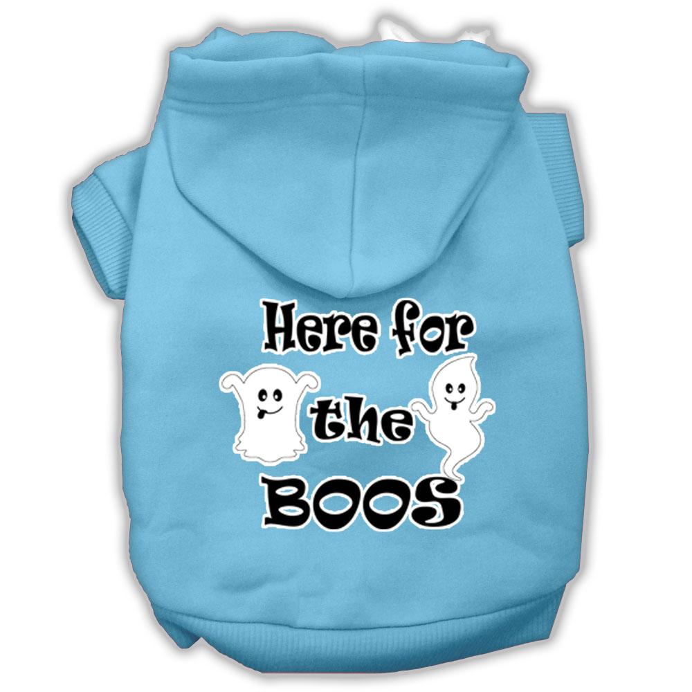 Here For The Boos Screenprint Dog Hoodie Baby Blue L (14)