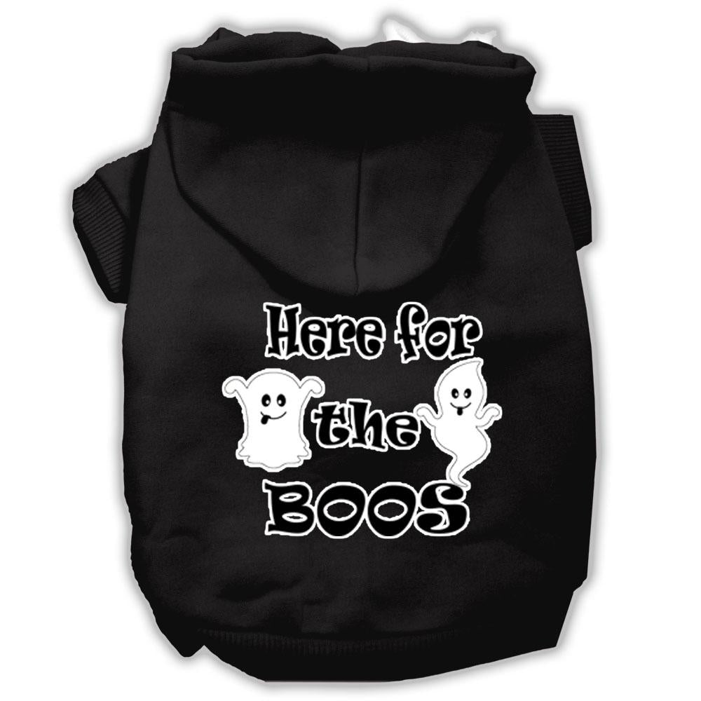 Here For The Boos Screenprint Dog Hoodie Black L (14)