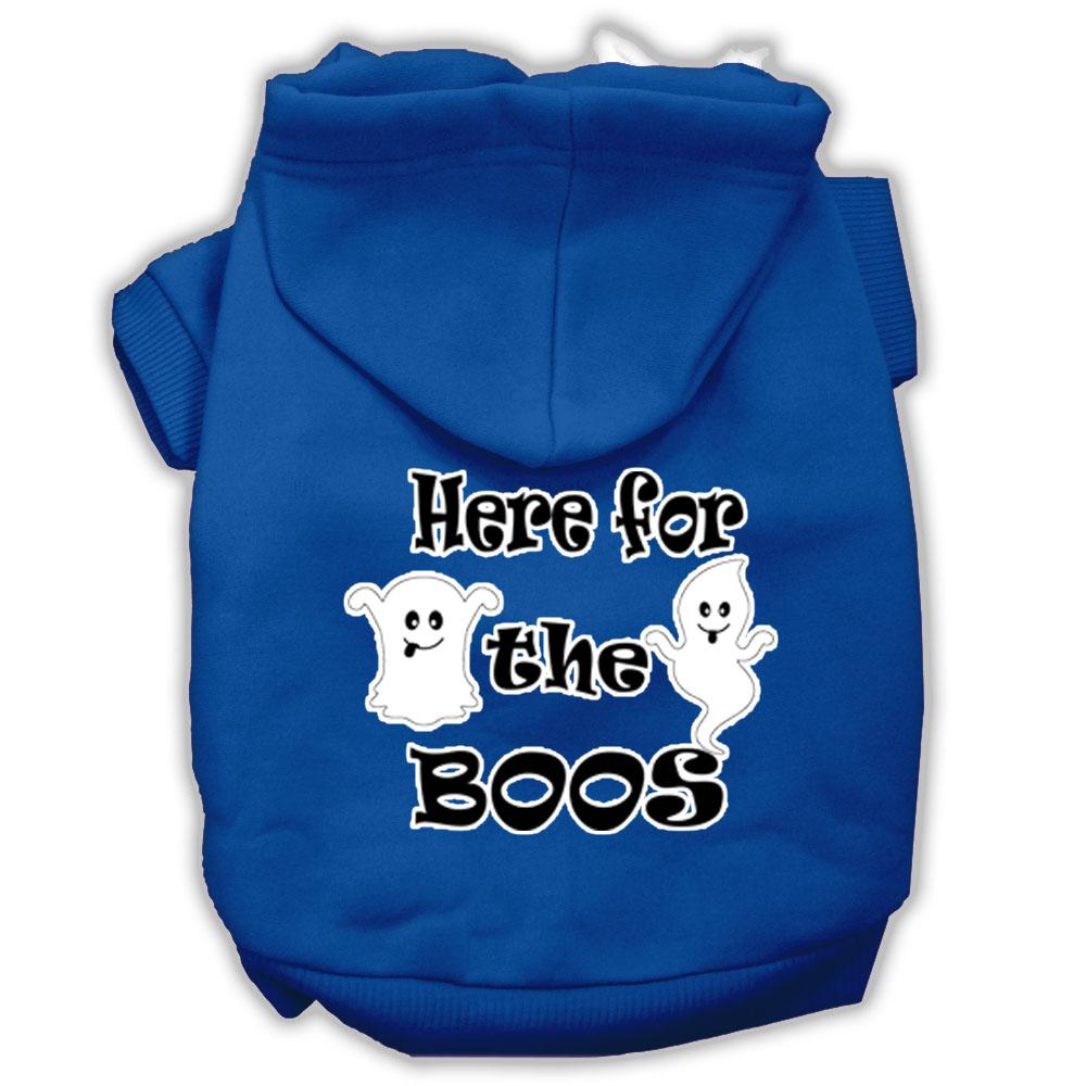 Here For The Boos Screenprint Dog Hoodie Blue L (14)