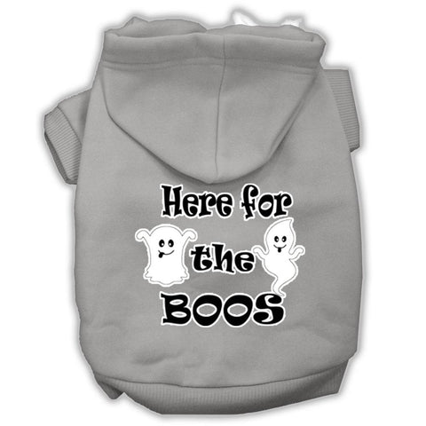 Here For The Boos Screenprint Dog Hoodie Grey M (12)