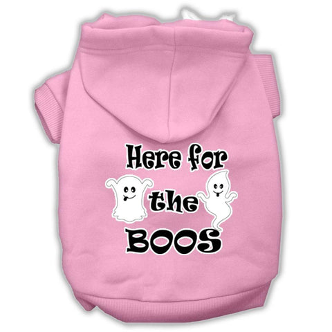 Here For The Boos Screenprint Dog Hoodie Light Pink M (12)