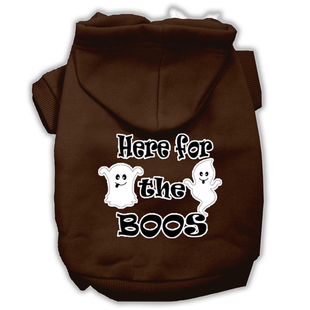 Here For The Boos Screenprint Dog Hoodie Brown S (10)