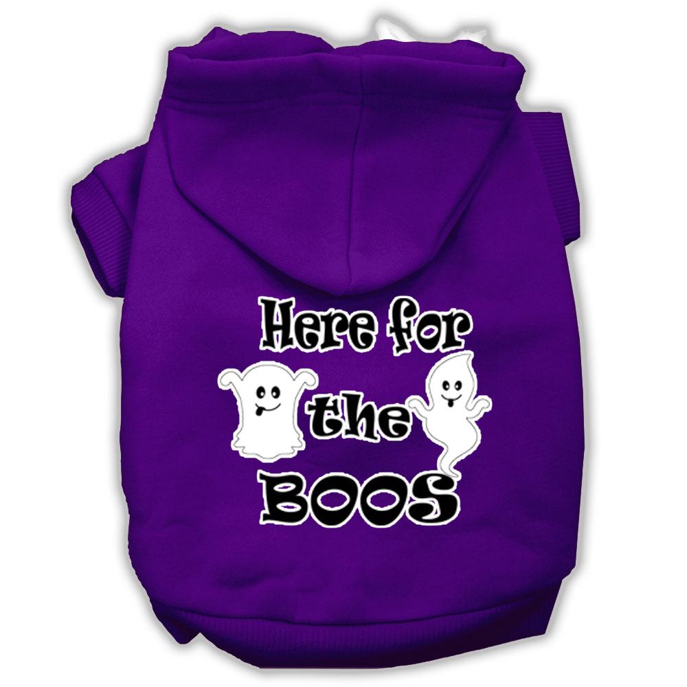 Here For The Boos Screenprint Dog Hoodie Purple Xs (8)