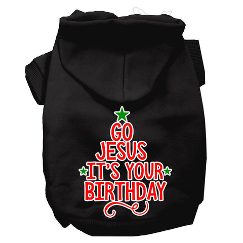 Go Jesus Screen Print Dog Hoodie Black Xs (8)