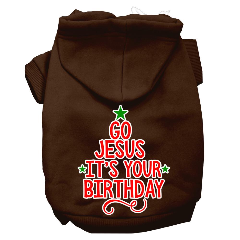 Go Jesus Screen Print Dog Hoodie Brown L (14)