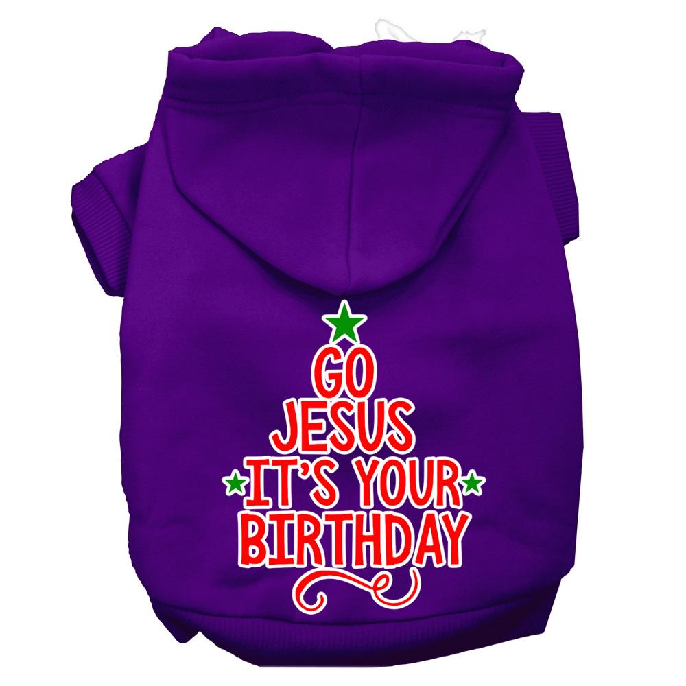 Go Jesus Screen Print Dog Hoodie Purple M (12)