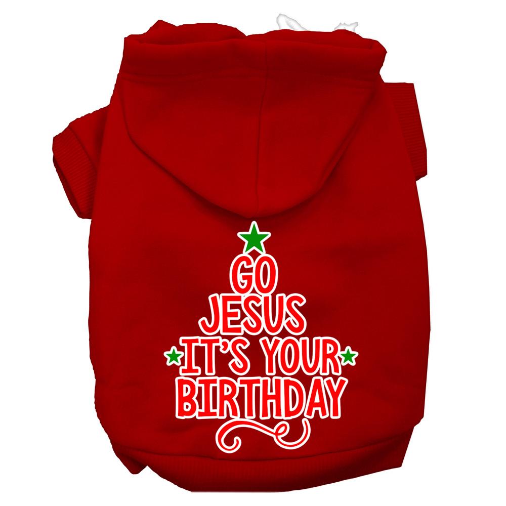 Go Jesus Screen Print Dog Hoodie Red L (14)