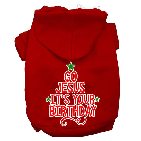 Go Jesus Screen Print Dog Hoodie Red Xs (8)