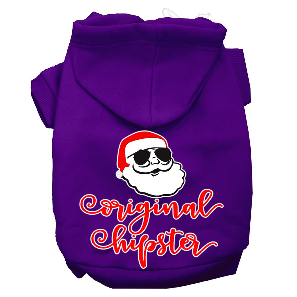 Original Hipster Screen Print Dog Hoodie Purple L (14)