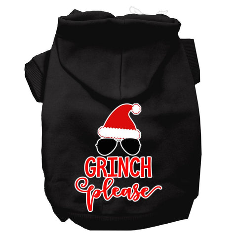 Grinch Please Screen Print Dog Hoodie Black Xs (8)