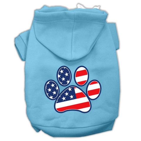 Patriotic Paw Screen Print Pet Hoodies Baby Blue L (14)