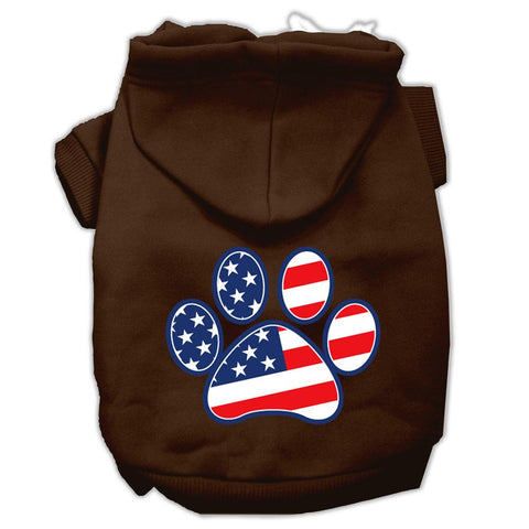 Patriotic Paw Screen Print Pet Hoodies Brown XXXL(20)