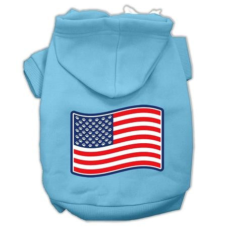 Paws And Stripes Screen Print Pet Hoodies Baby Blue L (14)