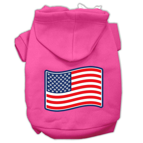 Paws and Stripes Screen Print Pet Hoodies Bright Pink Size XXXL(20)