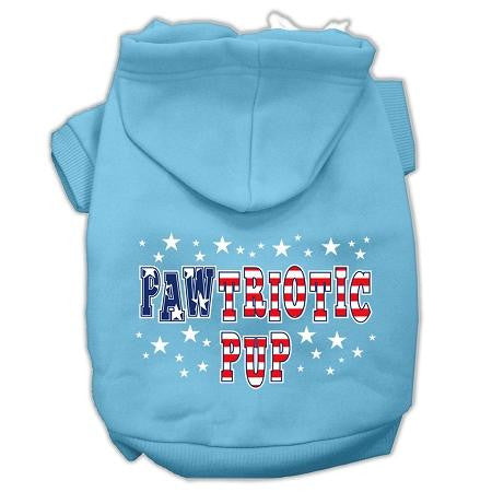 Pawtriotic Pup Screen Print Pet Hoodies Baby Blue L (14)