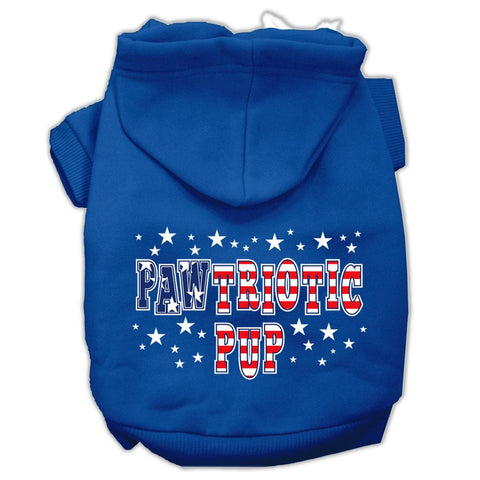 Pawtriotic Pup Screen Print Pet Hoodies Blue Size Lg (14)