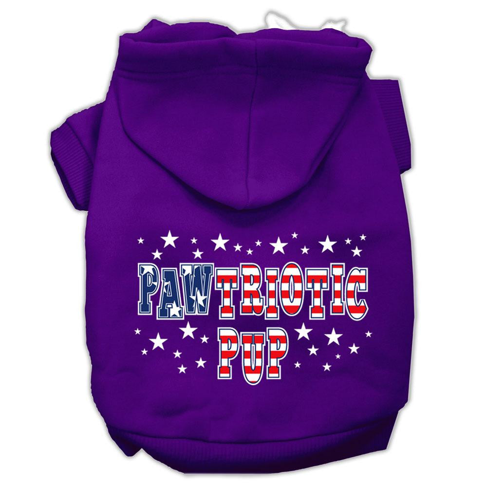 Pawtriotic Pup Screen Print Pet Hoodies Purple Size L (14)