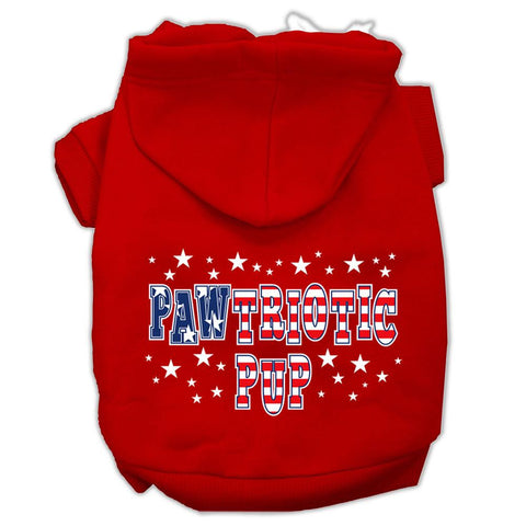 Pawtriotic Pup Screen Print Pet Hoodies Red Size L (14)