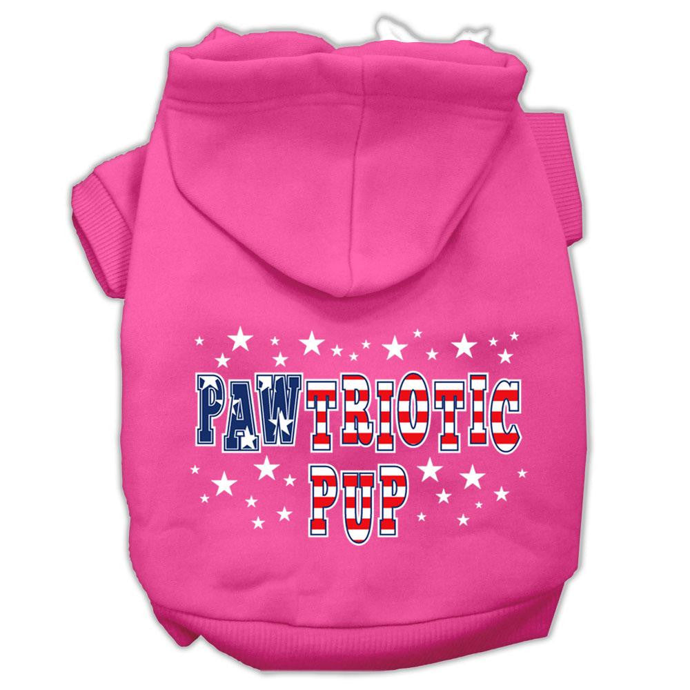 Pawtriotic Pup Screen Print Pet Hoodies Bright Pink Size M (12)