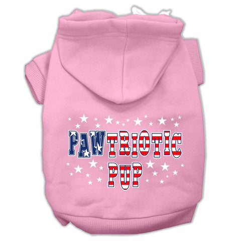 Pawtriotic Pup Screen Print Pet Hoodies Light Pink S (10)