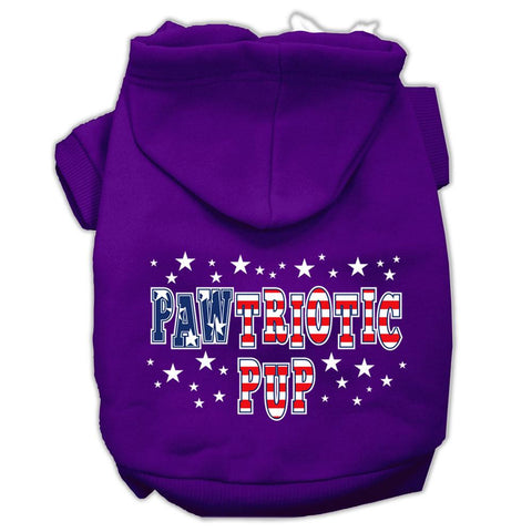 Pawtriotic Pup Screen Print Pet Hoodies Purple Size XS (8)