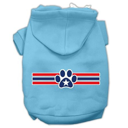 Patriotic Star Paw Screen Print Pet Hoodies Baby Blue L (14)