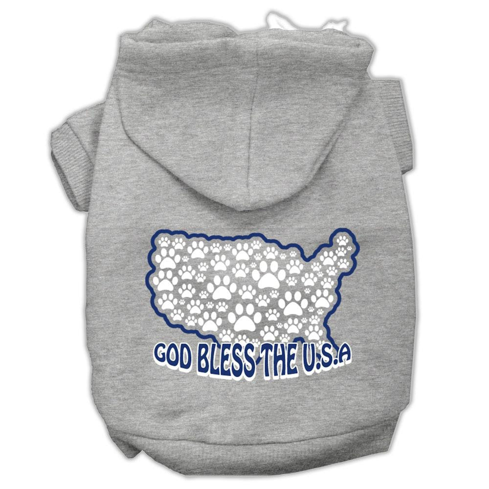 God Bless Usa Screen Print Pet Hoodies Grey S (10)