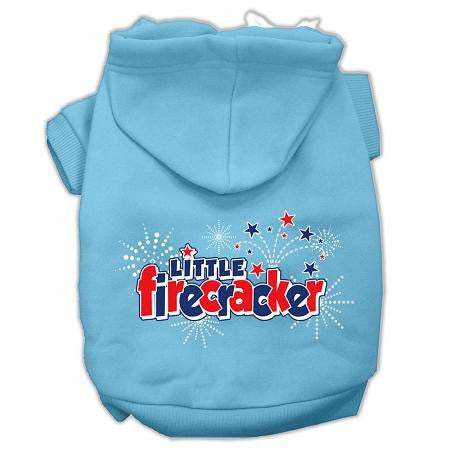 Little Firecracker Screen Print Pet Hoodies Baby Blue L (14)