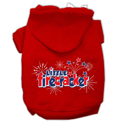 Little Firecracker Screen Print Pet Hoodies Red Size L (14)