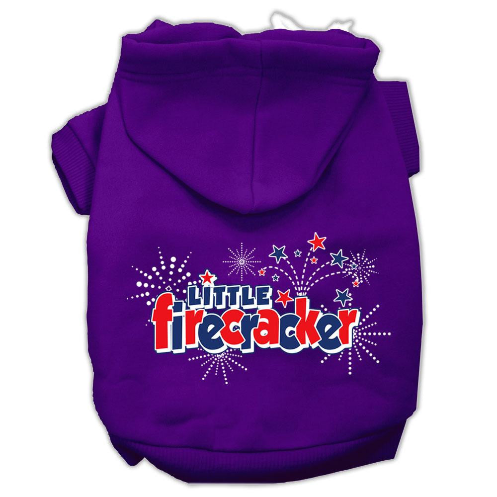 Little Firecracker Screen Print Pet Hoodies Purple Size M (12)