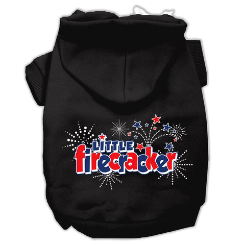 Little Firecracker Screen Print Pet Hoodies Black XS (8)