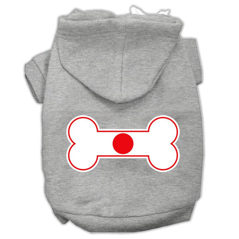 Bone Shaped Japan Flag Screen Print Pet Hoodies Grey Xl (16)