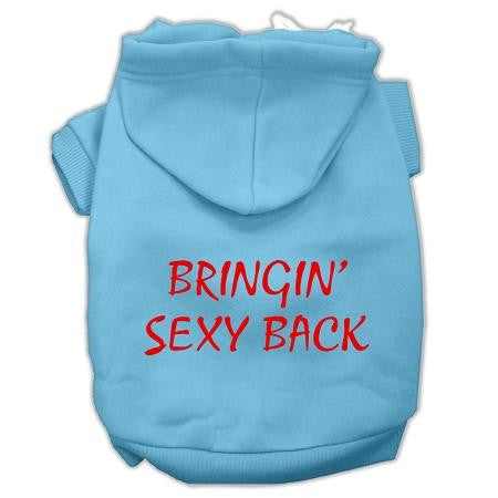 Bringin' Sexy Back Screen Print Pet Hoodies Baby Blue Size Lg (14)