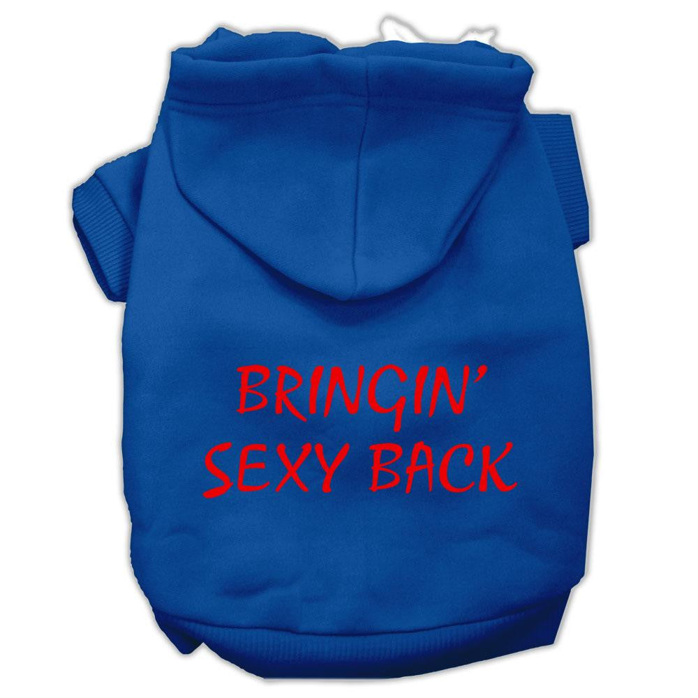 Bringin' Sexy Back Screen Print Pet Hoodies Blue Size Med (12)