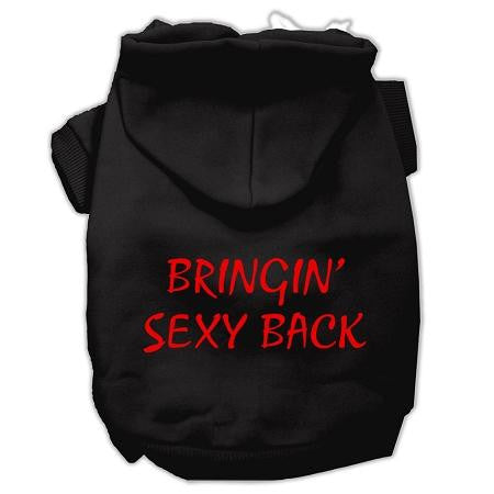 Bringin' Sexy Back Screen Print Pet Hoodies Black Size XXL (18)