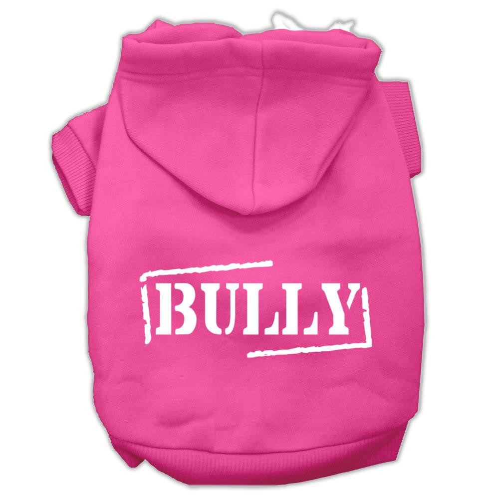 Bully Screen Printed Pet Hoodies Bright Pink Size Lg (14)