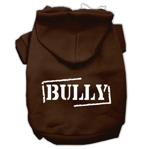 Bully Screen Printed Pet Hoodies Brown Size Lg (14)