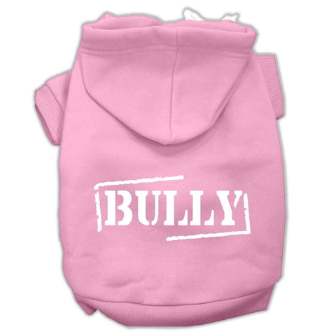 Bully Screen Printed Pet Hoodies Light Pink Size Lg (14)