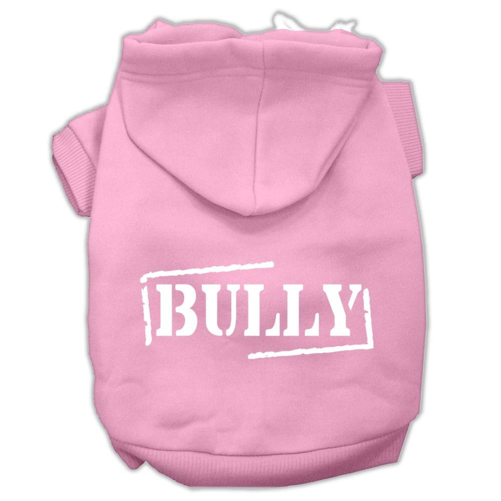 Bully Screen Printed Pet Hoodies Light Pink Size Med (12)