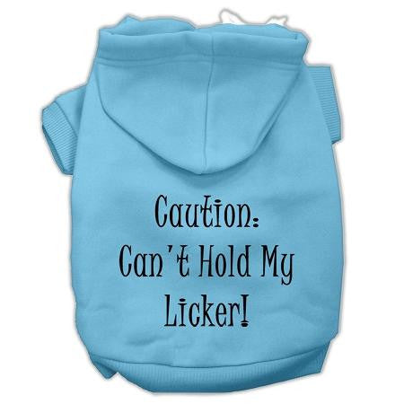 Can't Hold My Licker Screen Print Pet Hoodies Baby Blue Size Lg (14)