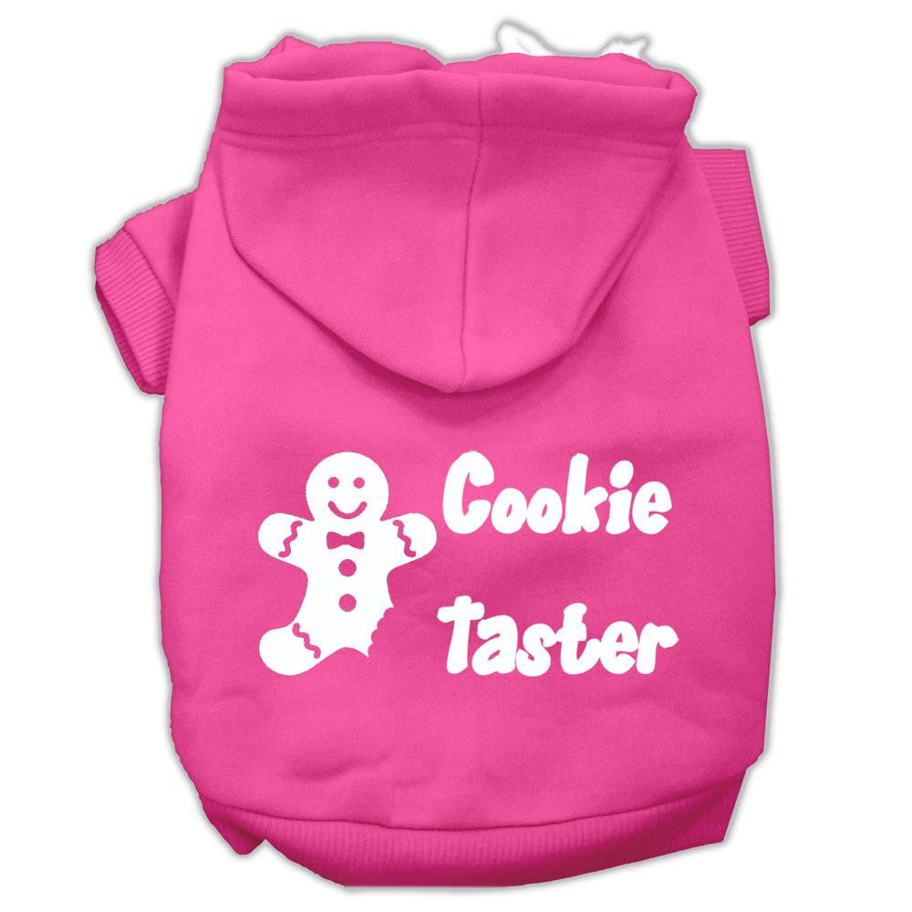 Cookie Taster Screen Print Pet Hoodies Bright Pink Size Sm (10)