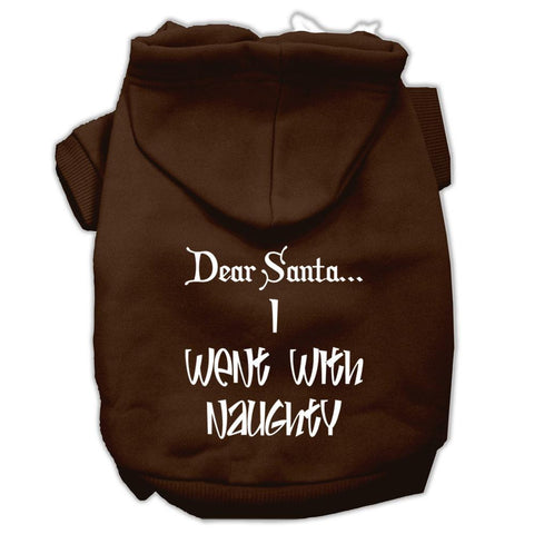 Dear Santa I Went with Naughty Screen Print Pet Hoodies Brown Size XL (16)