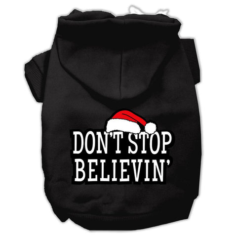 Don't Stop Believin' Screenprint Pet Hoodies Black Size XXL (18)