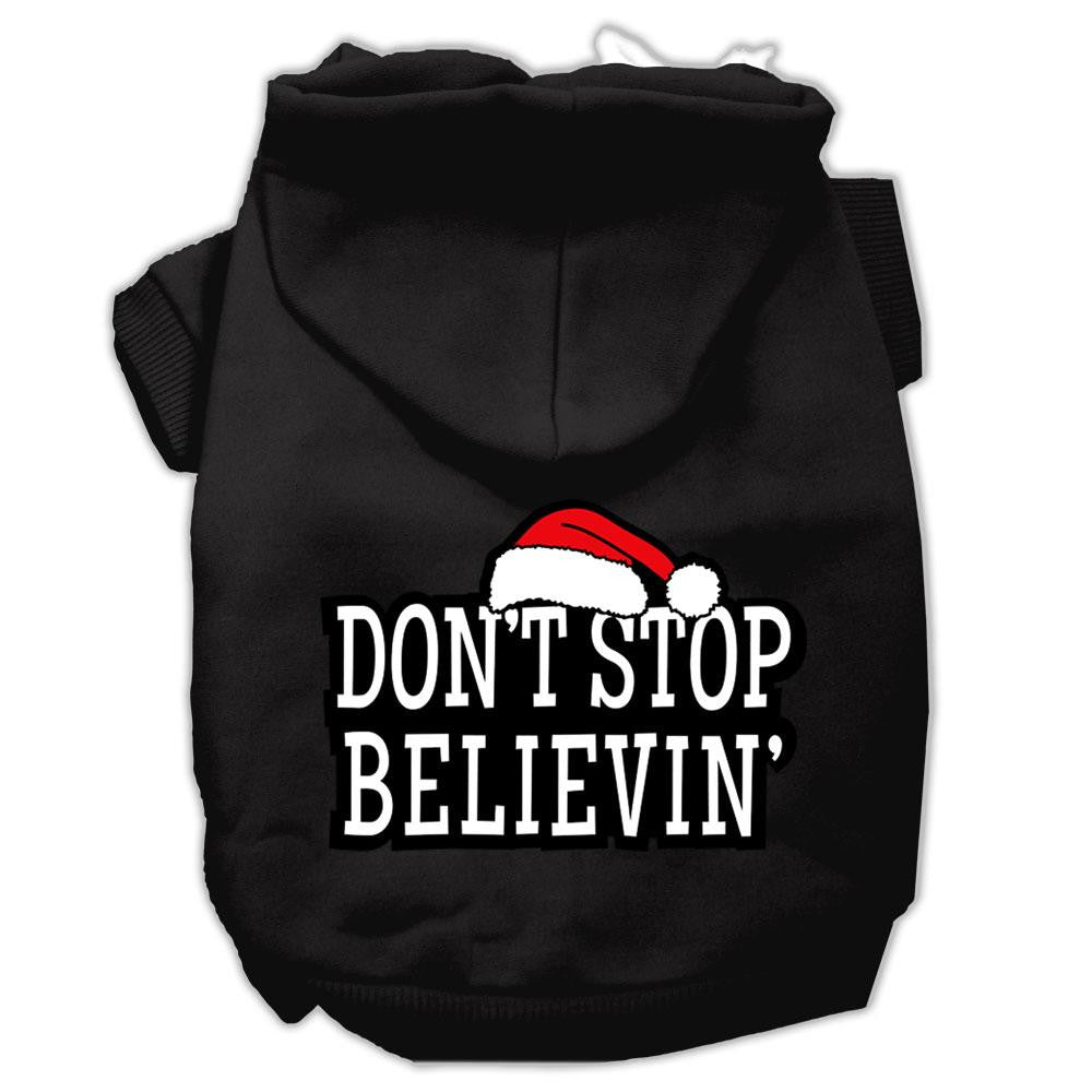 Don't Stop Believin' Screenprint Pet Hoodies Black Size Xxxl (20)