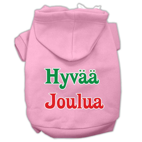 Hyvaa Joulua Screen Print Pet Hoodies Light Pink L (14)