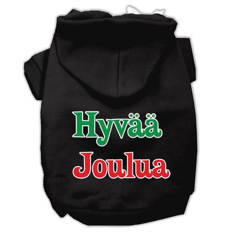 Hyvaa Joulua Screen Print Pet Hoodies Black XL (16)