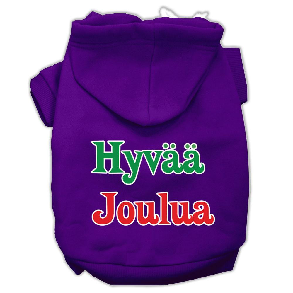 Hyvaa Joulua Screen Print Pet Hoodies Purple XXXL(20)