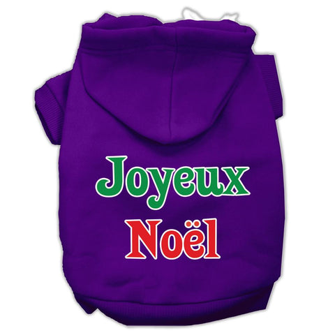 Joyeux Noel Screen Print Pet Hoodies Purple M (12)